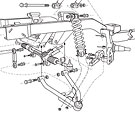 Camaro front suspension exploded view line drawing for instruction sheet