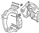 Mustang disc brake caliper exploded view for instruction sheet