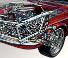 cut-a-way art of 67 Mustang front suspension